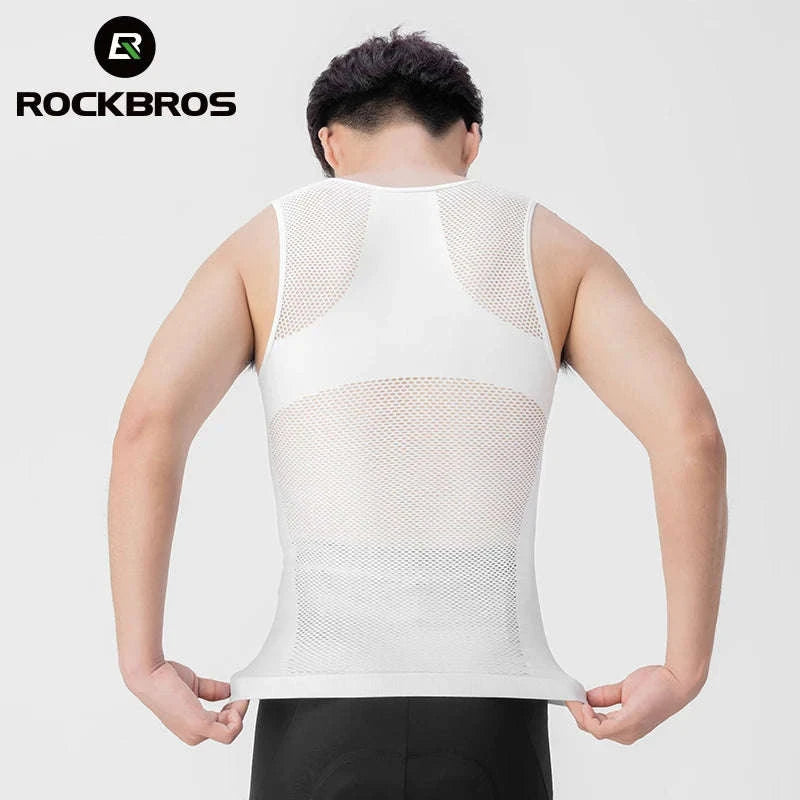 Men’s Quick-Dry Cycling Base Layer Vest Breathable Sleeveless Undershirt-Asia M(EUR S)