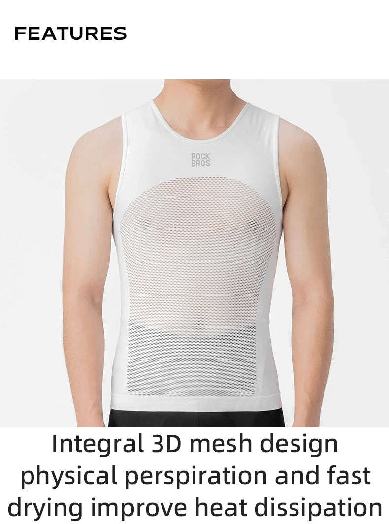Men’s Quick-Dry Cycling Base Layer Vest Breathable Sleeveless Undershirt-Asia M(EUR S)
