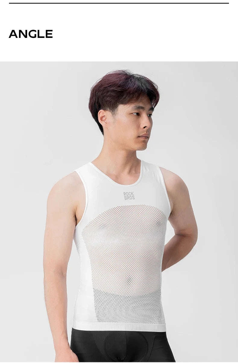 Men’s Quick-Dry Cycling Base Layer Vest Breathable Sleeveless Undershirt-Asia M(EUR S)