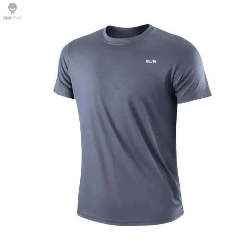 Men's Quick Dry Gym T-Shirt for Dry, Unrestricted Training-GRAY / L
