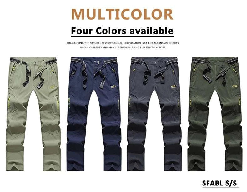 Men’s Quick Dry Hiking Pants Stretch Waterproof Multi Pocket-Dark Grey / Asian XXXL 85kg-90kg