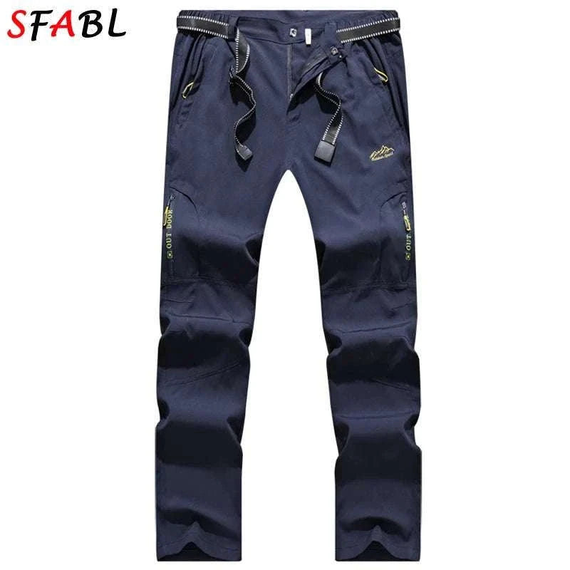Men’s Quick Dry Hiking Pants Stretch Waterproof Multi Pocket-Dark Grey / Asian XXXL 85kg-90kg