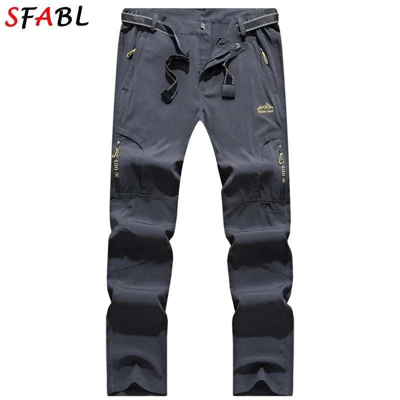 Men’s Quick Dry Hiking Pants Stretch Waterproof Multi Pocket-Dark Grey / Asian XXXL 85kg-90kg