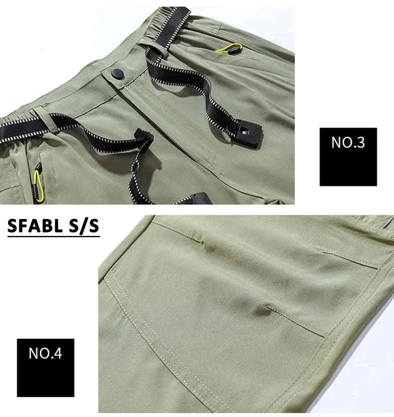 Men’s Quick Dry Hiking Pants Stretch Waterproof Multi Pocket-Dark Grey / Asian XXXL 85kg-90kg