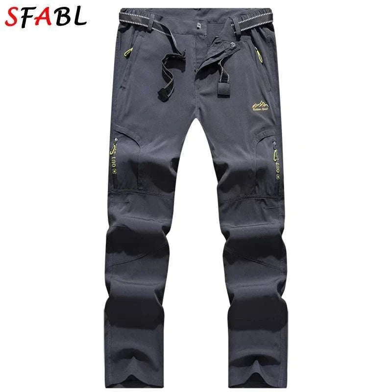 Men’s Quick Dry Hiking Pants Stretch Waterproof Multi Pocket-Dark Grey / Asian XXXL 85kg-90kg