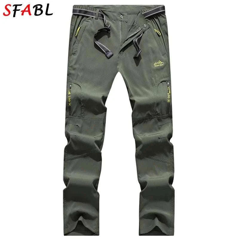 Men’s Quick Dry Hiking Pants Stretch Waterproof Multi Pocket-Dark Grey / Asian XXXL 85kg-90kg