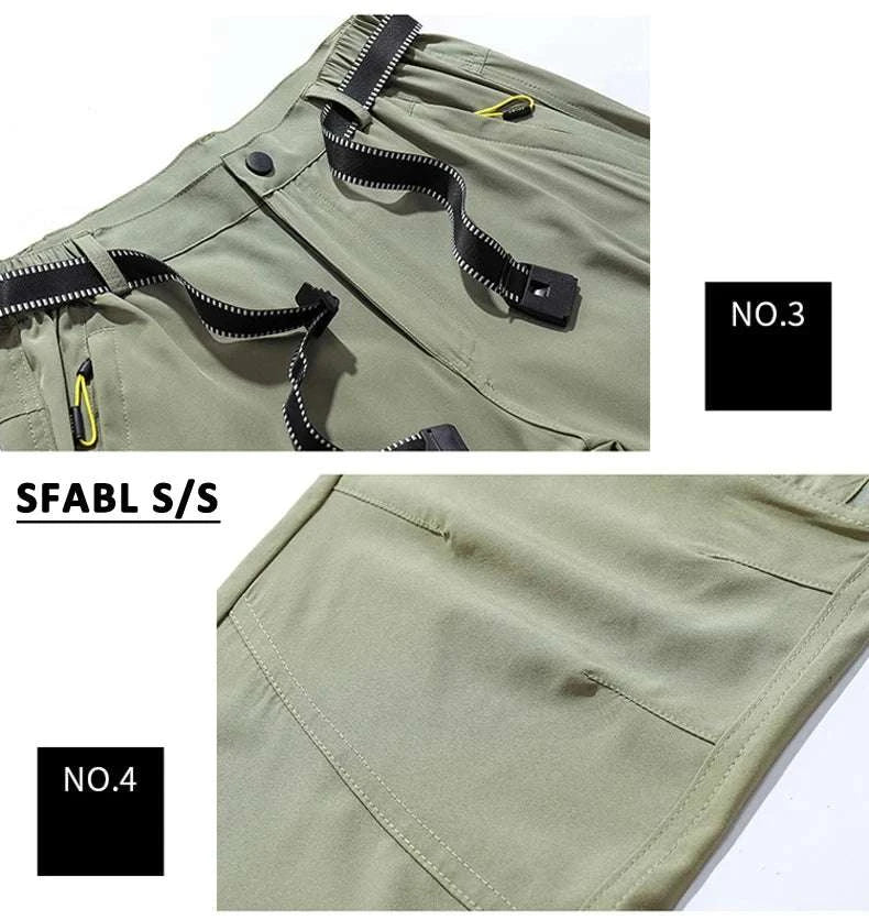 Men’s Quick Dry Hiking Pants Stretch Waterproof Multi Pocket-Dark Grey / Asian XXXL 85kg-90kg