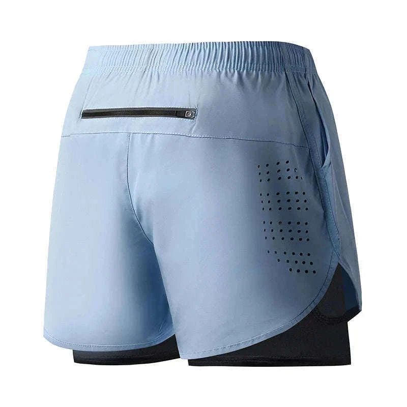 Men’s Quick-Dry Running Shorts with Double-Layer Support-