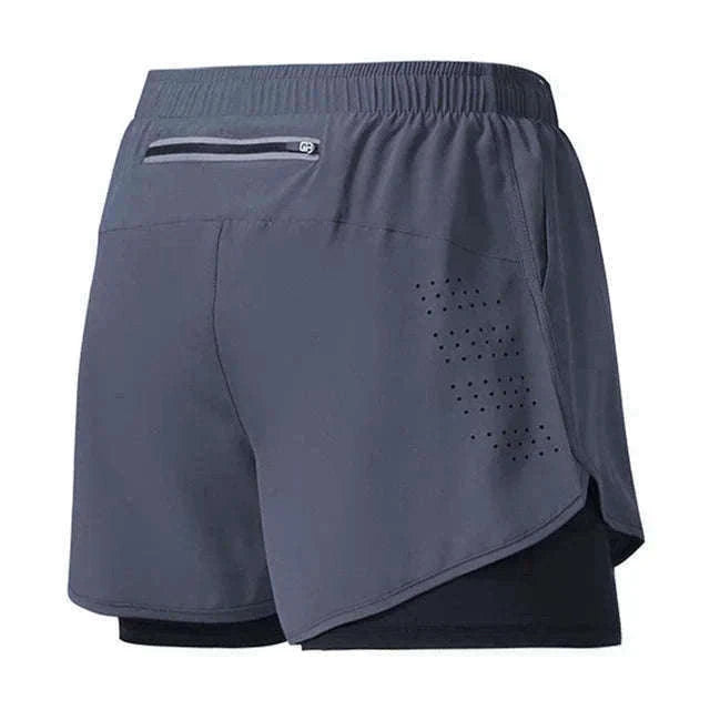 Men’s Quick-Dry Running Shorts with Double-Layer Support-Sky Blue / L(70-80kg)