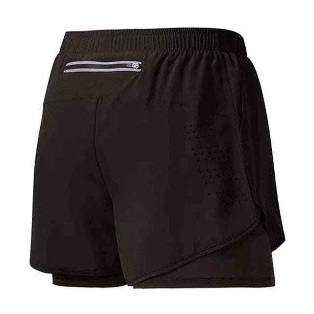 Men’s Quick-Dry Running Shorts with Double-Layer Support-Sky Blue / L(70-80kg)
