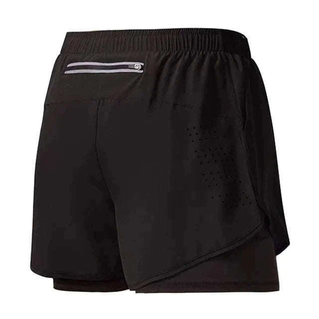 Men’s Quick-Dry Running Shorts with Double-Layer Support-Sky Blue / L(70-80kg)
