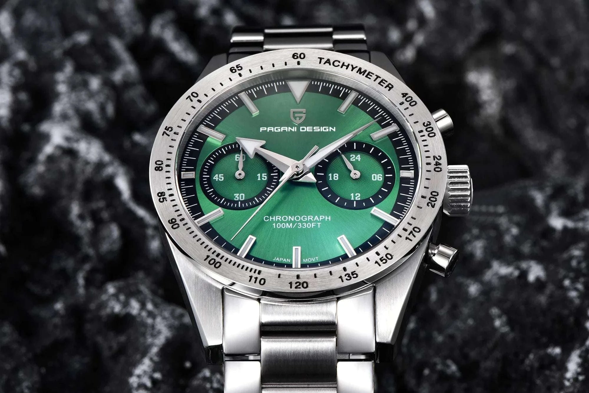 Men’s Retro Pilot Chronograph Watch Stainless Steel 10Bar Waterproof-Blue / GERMANY