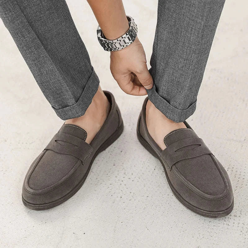 Men's Slip-On Loafers Lightweight Breathable Casual Walking Shoes-Khaki / 42 / China Mainland