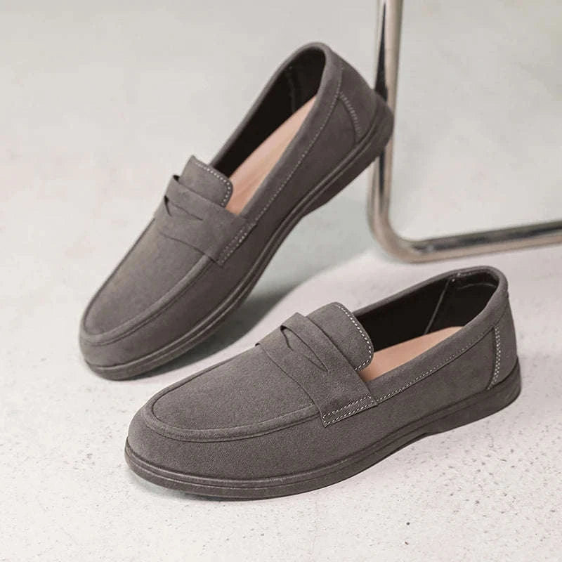 Men's Slip-On Loafers Lightweight Breathable Casual Walking Shoes-Khaki / 42 / China Mainland
