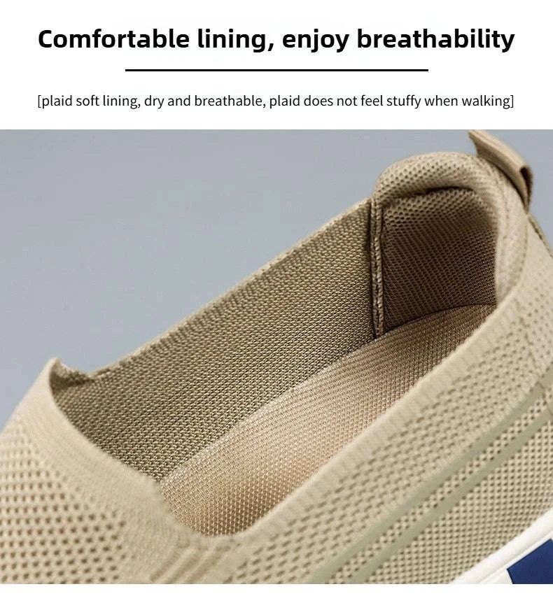 Men’s Spring Knitted Breathable Slip-On Casual Shoes-B-S22-Black / 39