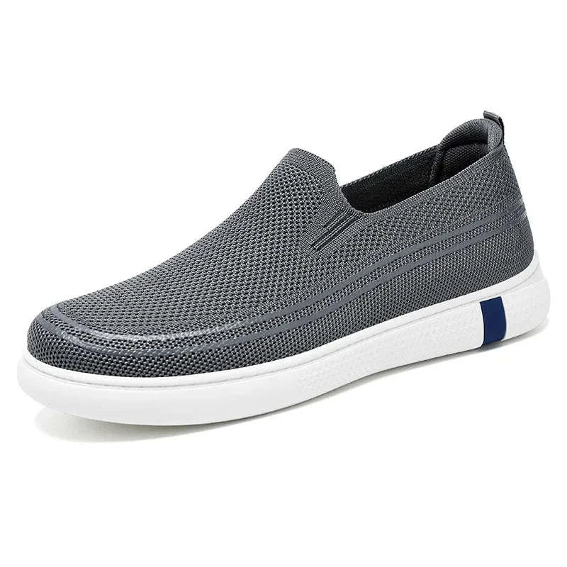 Men’s Spring Knitted Breathable Slip-On Casual Shoes-B-S22-Black / 39