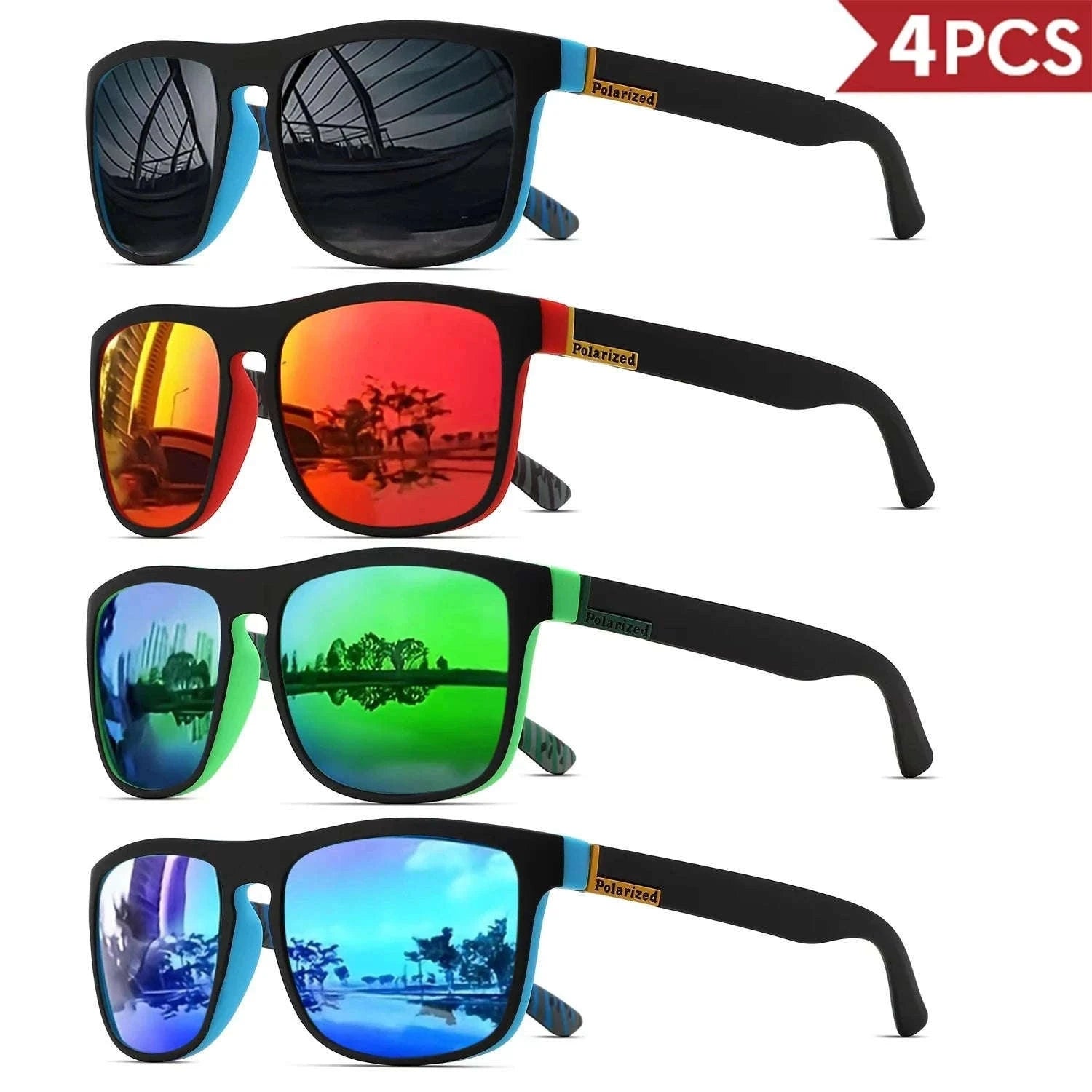 Men's Square Polarized Sunglasses with UV400 Protection-1PC-7