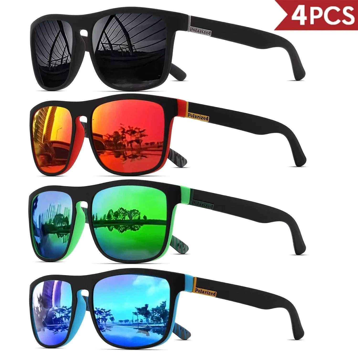Men's Square Polarized Sunglasses with UV400 Protection-1PC-7