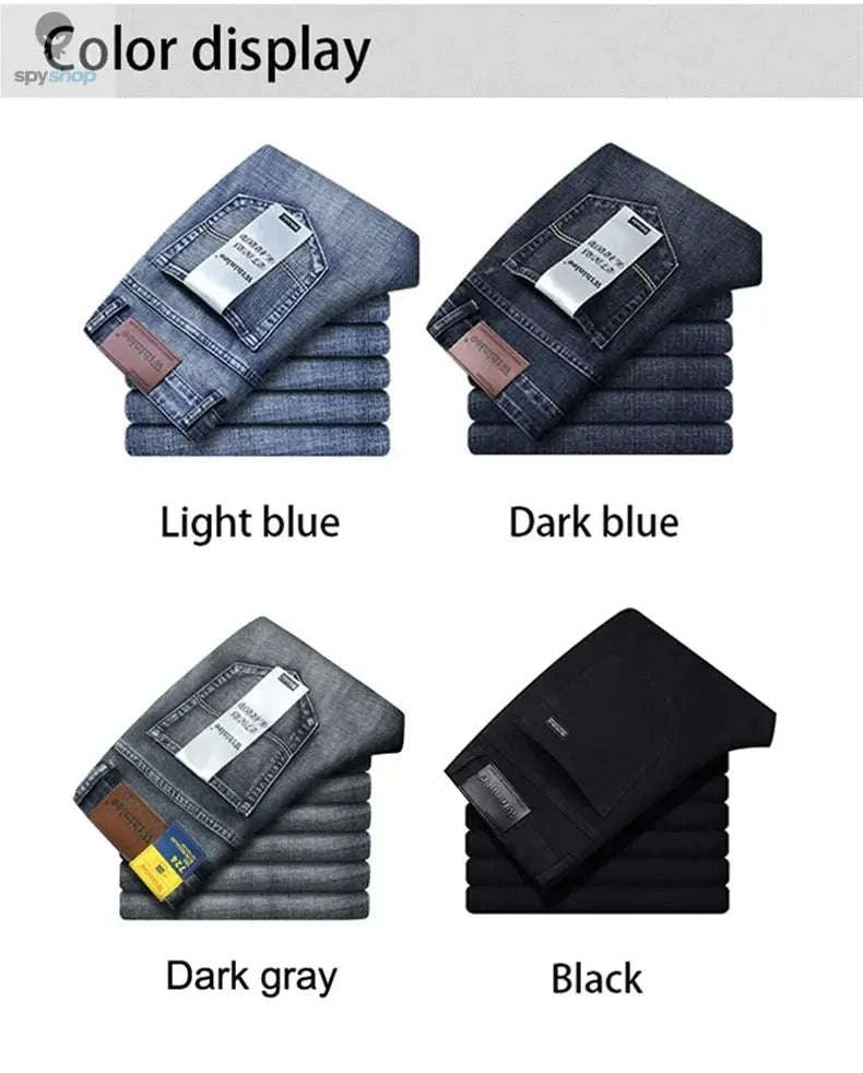 Men's Stretch Denim Jeans – Slim Straight Fit, Mid-Rise, Everyday Comfort-black / 30