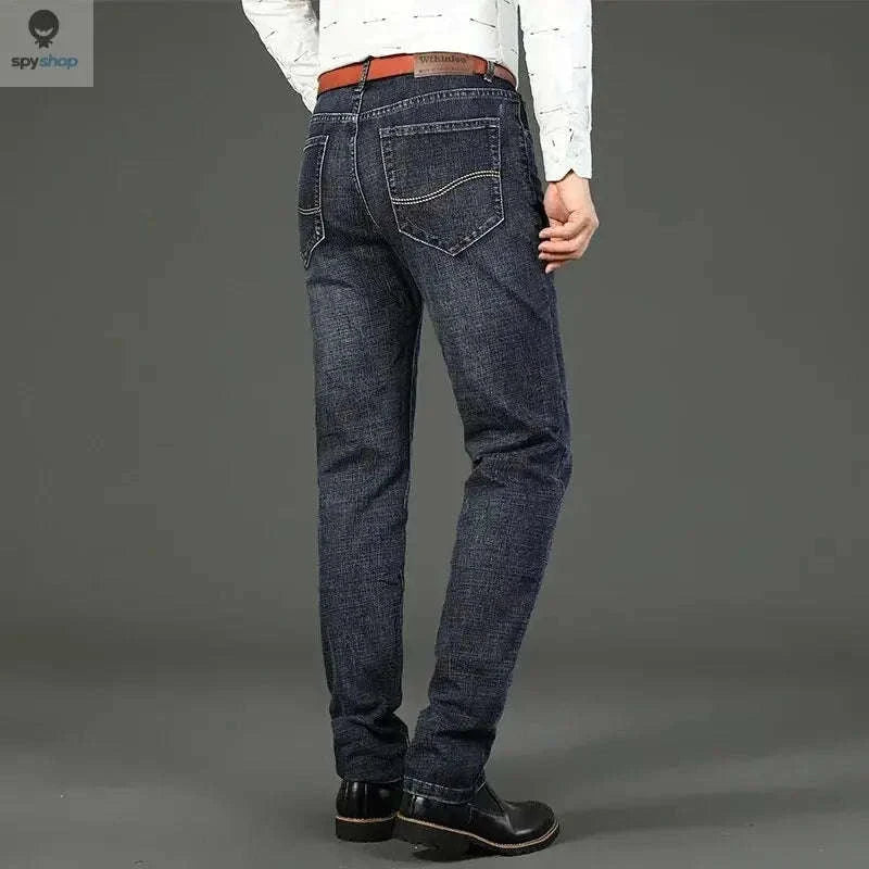 Men's Stretch Denim Jeans – Slim Straight Fit, Mid-Rise, Everyday Comfort-black / 30