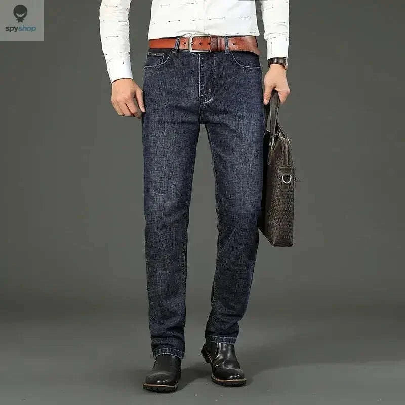 Men's Stretch Denim Jeans – Slim Straight Fit, Mid-Rise, Everyday Comfort-black / 30