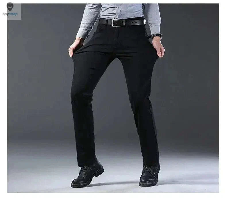 Men's Stretch Denim Jeans – Slim Straight Fit, Mid-Rise, Everyday Comfort-black / 30