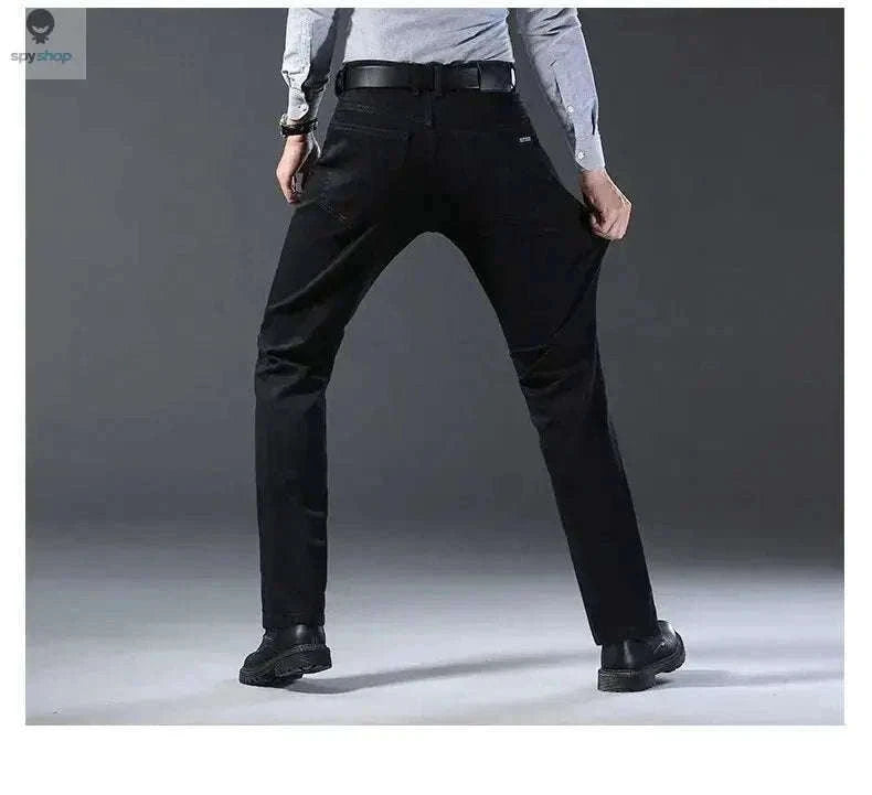 Men's Stretch Denim Jeans, Slim Straight Mid-Rise Fit-black / 30