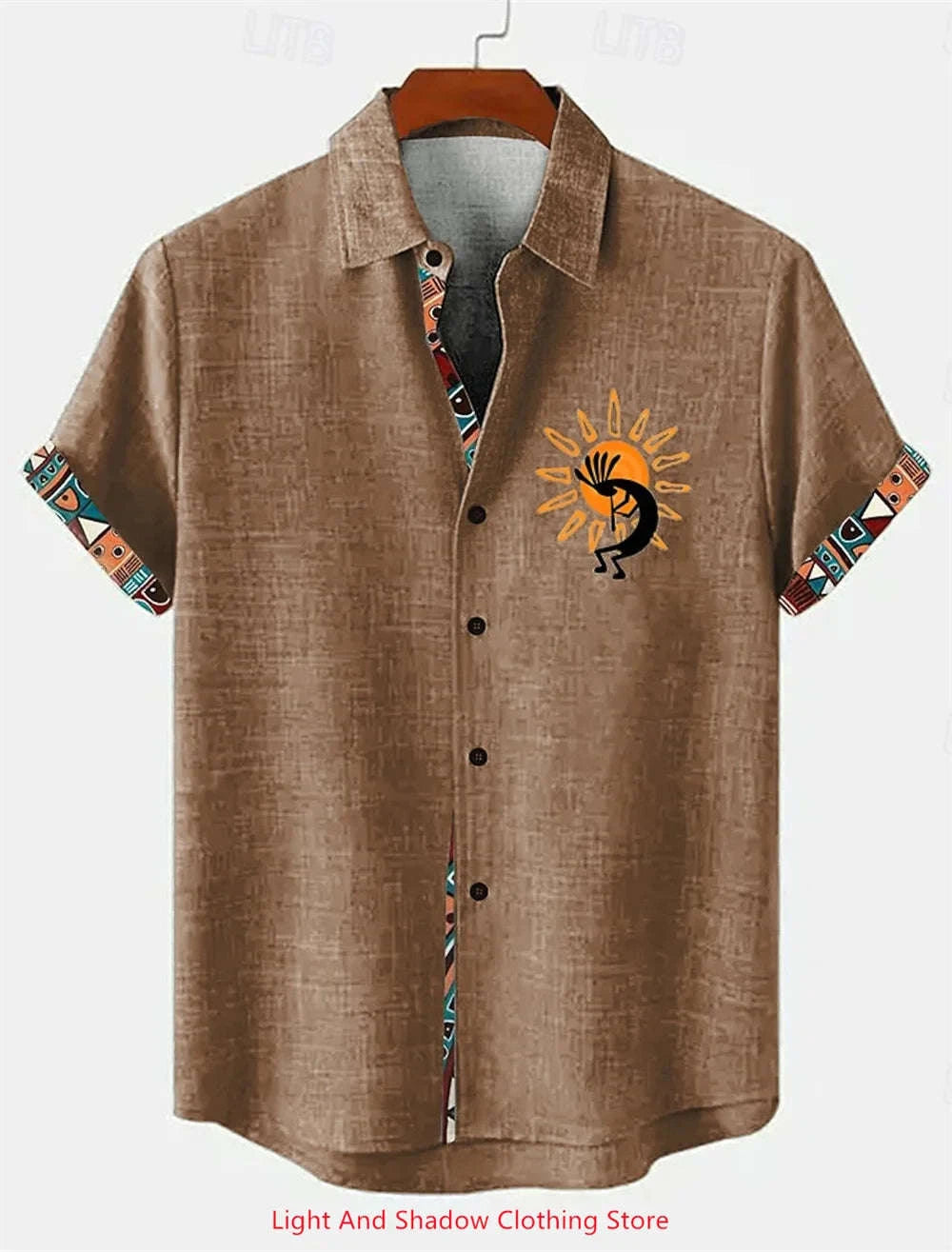 Men's Summer Short-Sleeve Linen Shirt-YMDXCSXY240 / 5XL