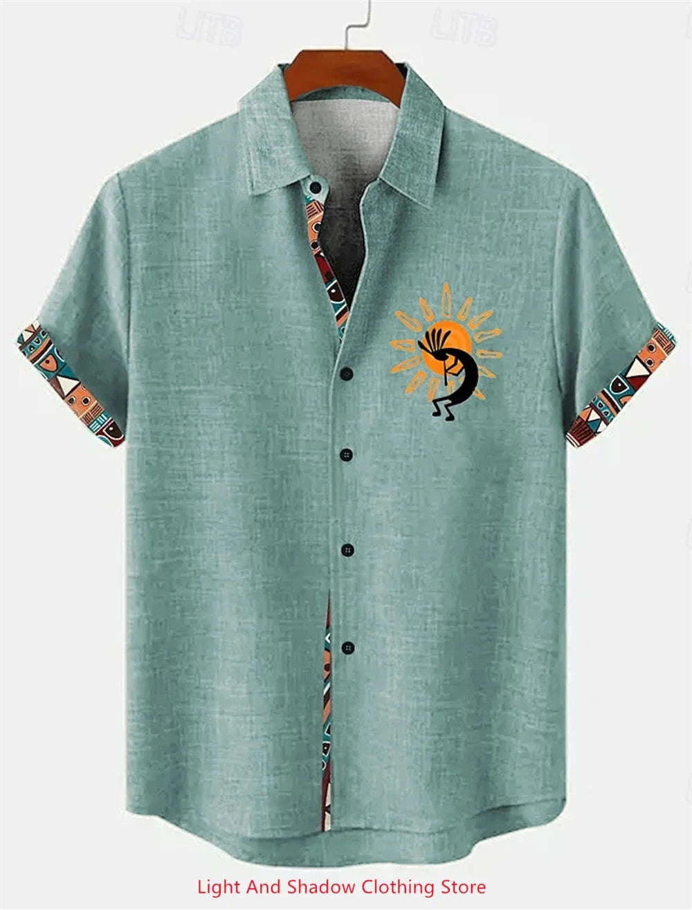 Men's Summer Short-Sleeve Linen Shirt-YMDXCSXY240 / 5XL