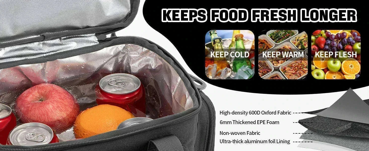 Men's Tactical Expandable Insulated Cooler Bag 18L Leak Proof Lunch Bag-army green / Poland