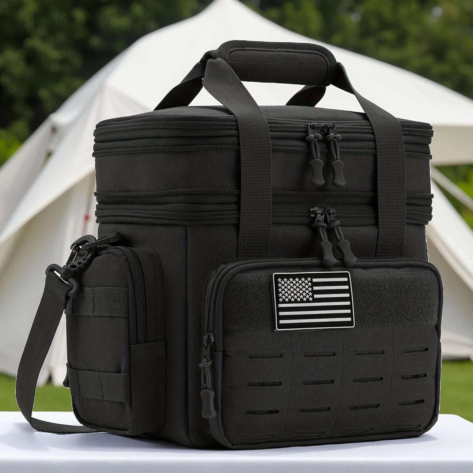 Men's Tactical Expandable Insulated Cooler Bag 18L Leak Proof Lunch Bag-army green / Poland