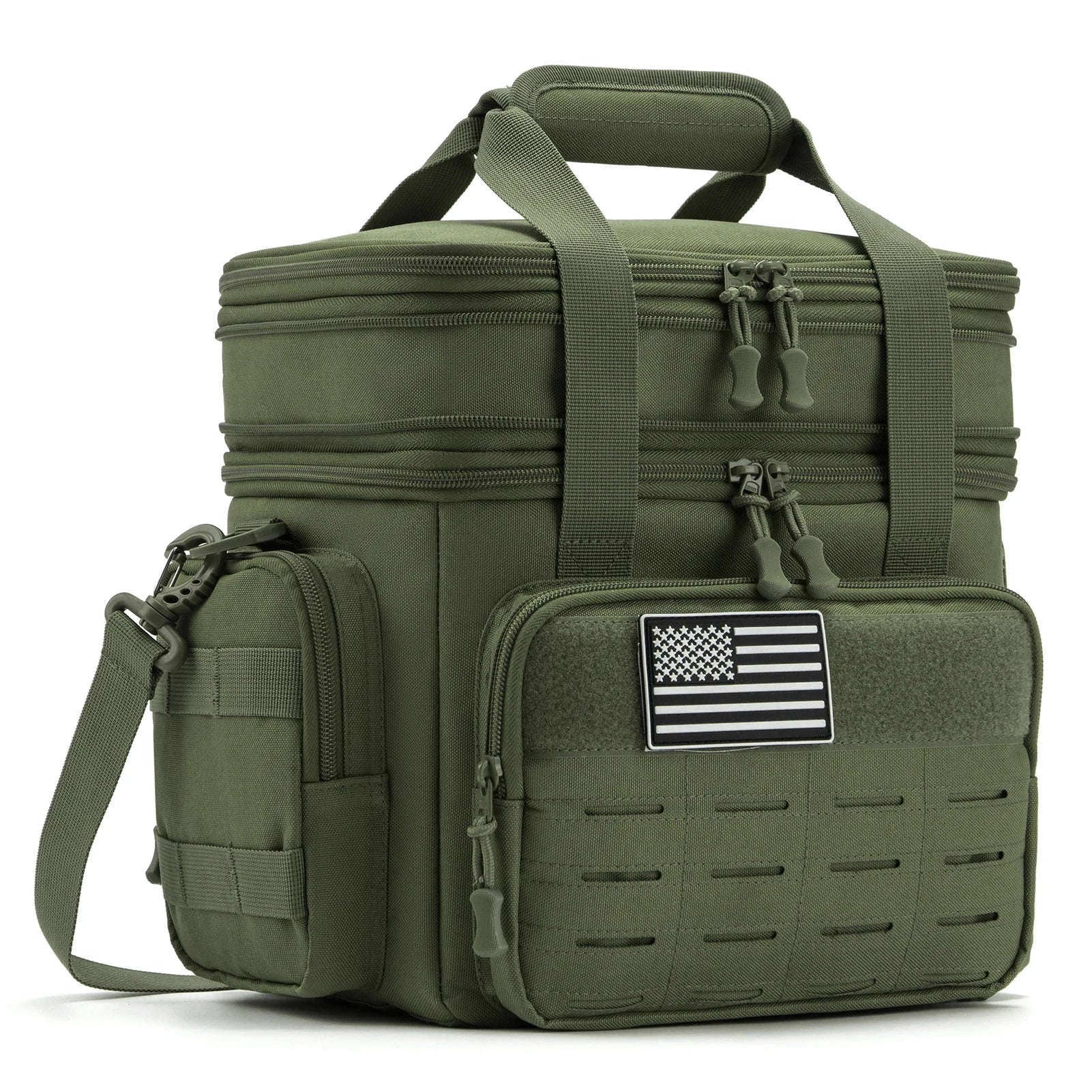 Men's Tactical Expandable Insulated Cooler Bag 18L Leak Proof Lunch Bag-army green / Poland
