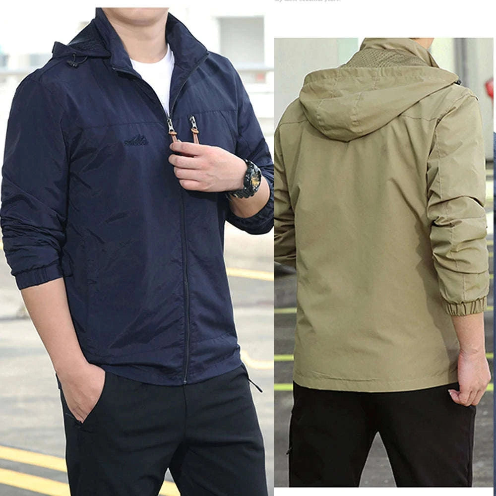 Men's Tactical Jacket – Waterproof Hooded Windbreaker for Outdoor Performance-army green / XXL / Pack of 1