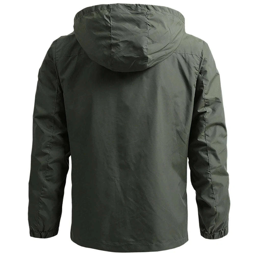 Men's Tactical Jacket – Waterproof Hooded Windbreaker for Outdoor Performance-army green / XXL / Pack of 1