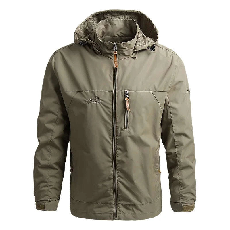 Men's Tactical Jacket – Waterproof Hooded Windbreaker for Outdoor Performance-army green / XXL / Pack of 1