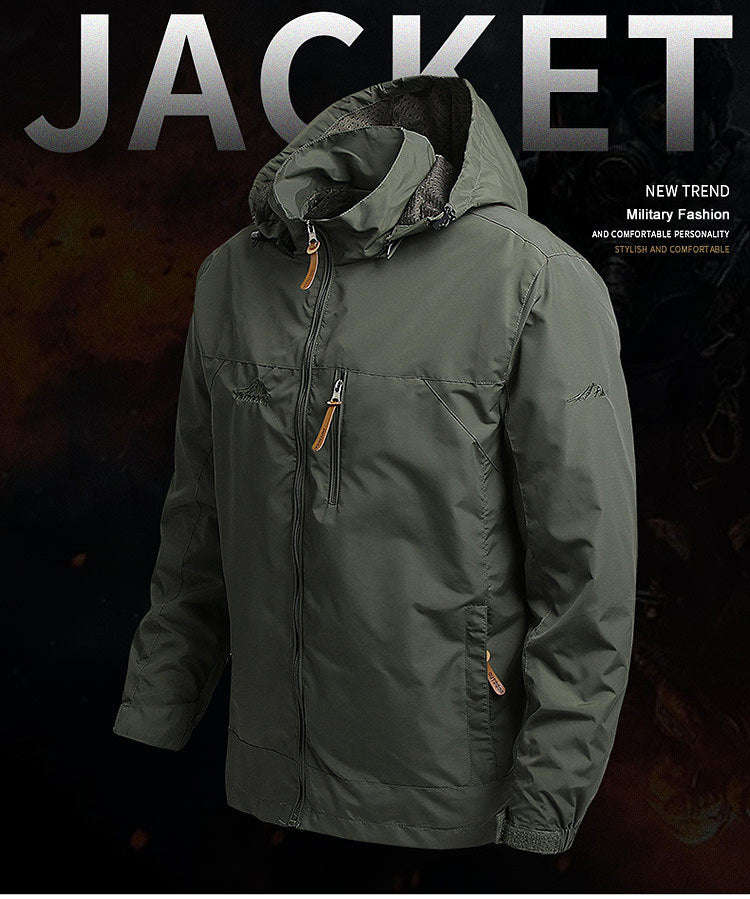 Men's Tactical Jacket – Waterproof Hooded Windbreaker for Outdoor Performance-army green / XXL / Pack of 1
