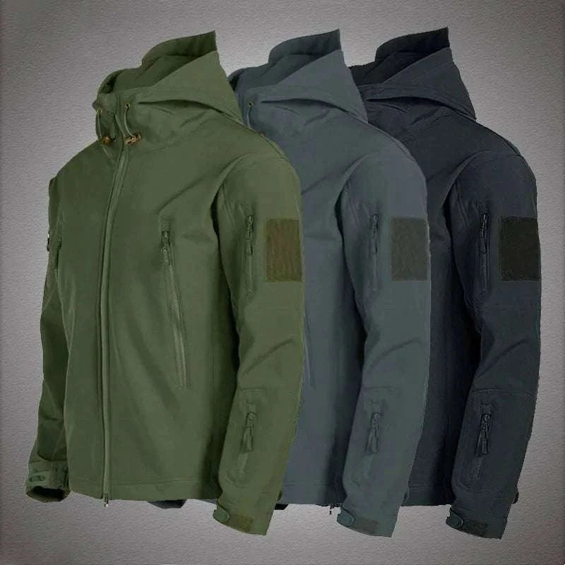 Men’s Tactical Waterproof Soft Shell Jacket with Hood – Windproof-Green SYP888 / M 57-65KG