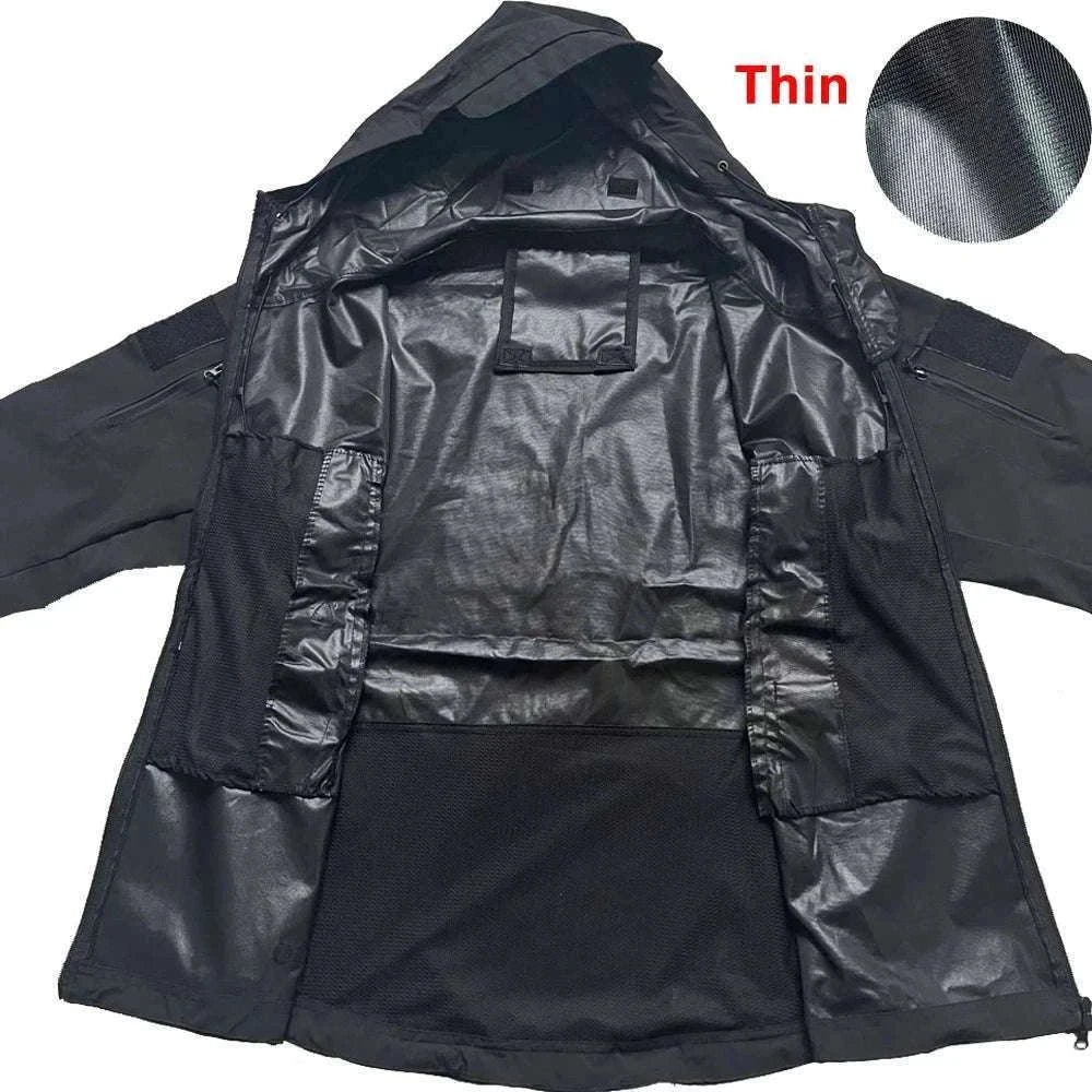 Men’s Tactical Waterproof Soft Shell Jacket with Hood – Windproof-Green SYP888 / M 57-65KG