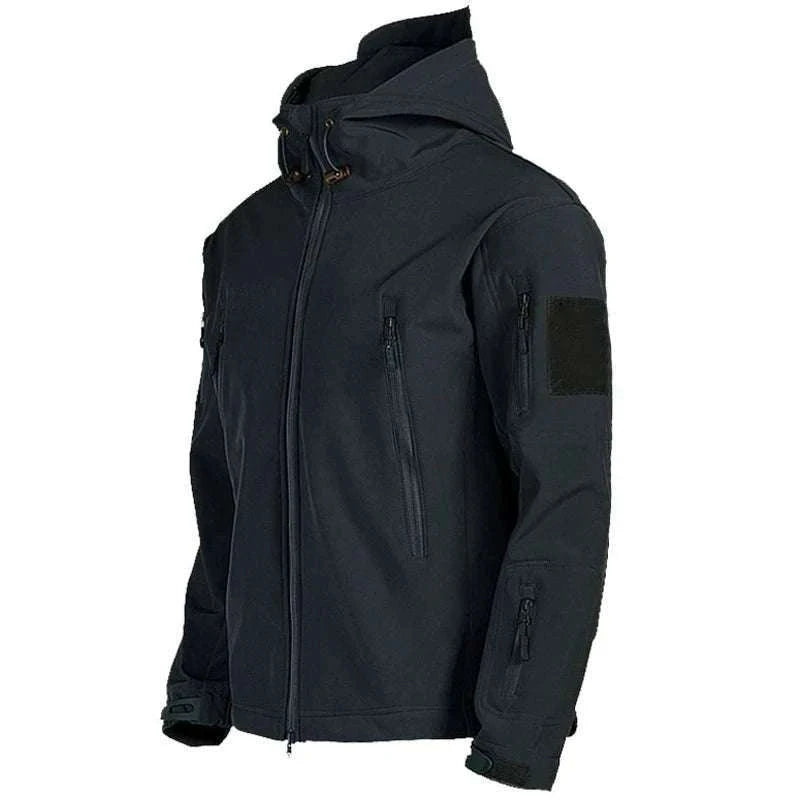 Men’s Tactical Waterproof Soft Shell Jacket with Hood – Windproof-Green SYP888 / M 57-65KG