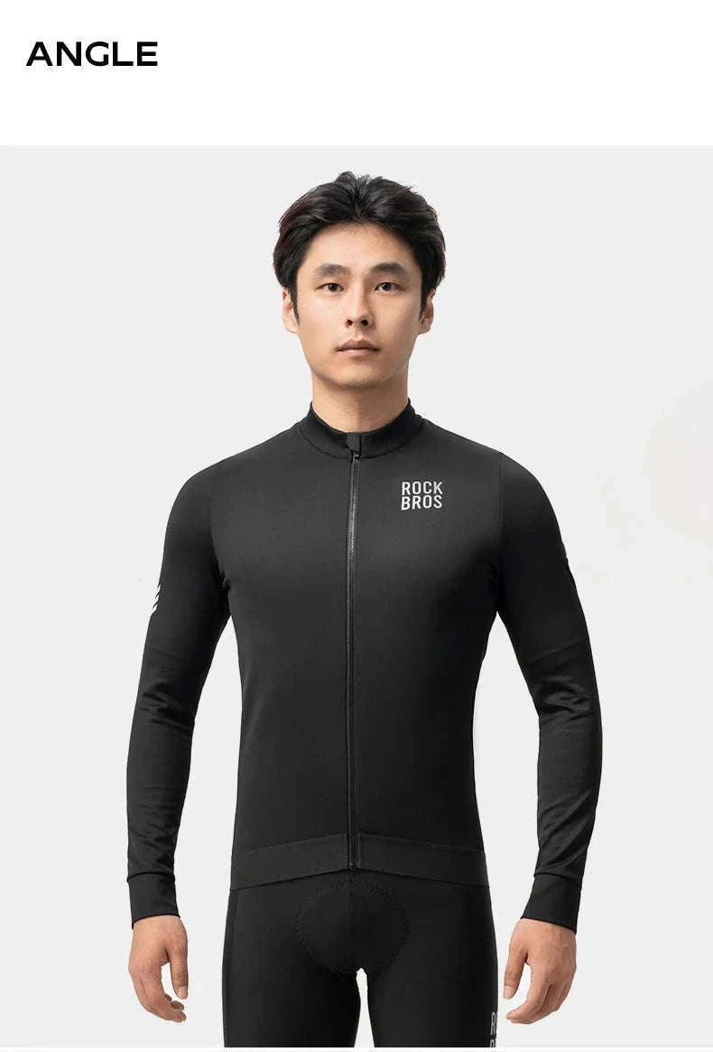 Men’s Thermal Cycling Jersey Windproof Fleece for Cold Weather Riding-YDWT006-1bl / Asian 3XL(EUR 2XL)