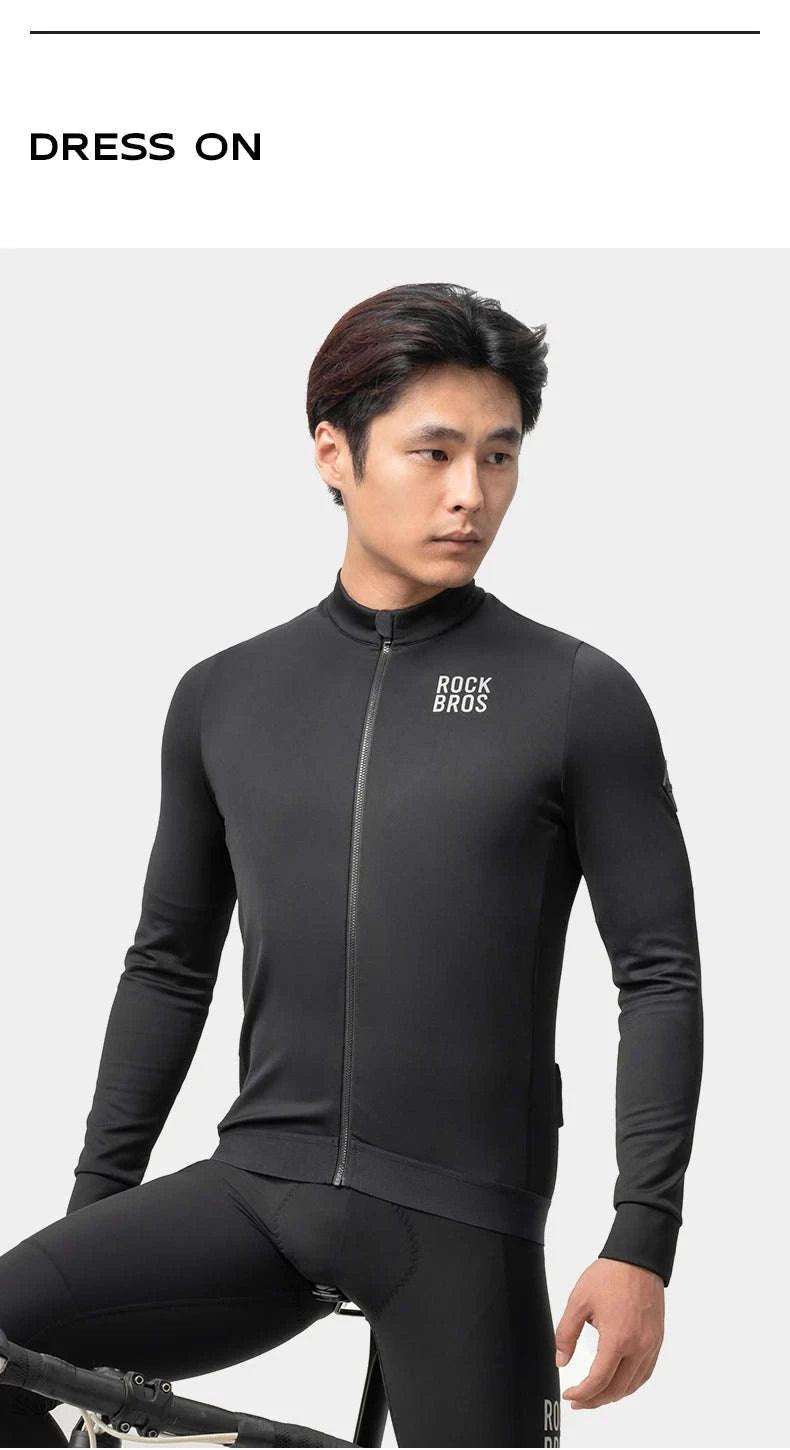 Men’s Thermal Cycling Jersey Windproof Fleece for Cold Weather Riding-YDWT006-1bl / Asian 3XL(EUR 2XL)