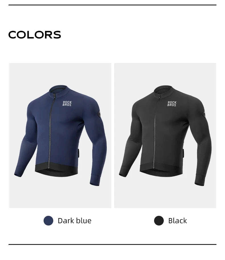 Men’s Thermal Cycling Jersey Windproof Fleece for Cold Weather Riding-YDWT006-1bl / Asian 3XL(EUR 2XL)