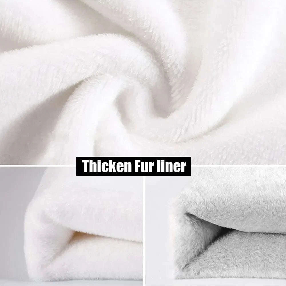 Men's Thermal T-Shirt — Fleece Lined Long-Sleeve Base Layer-Light Grey / 2XL 65-75KG