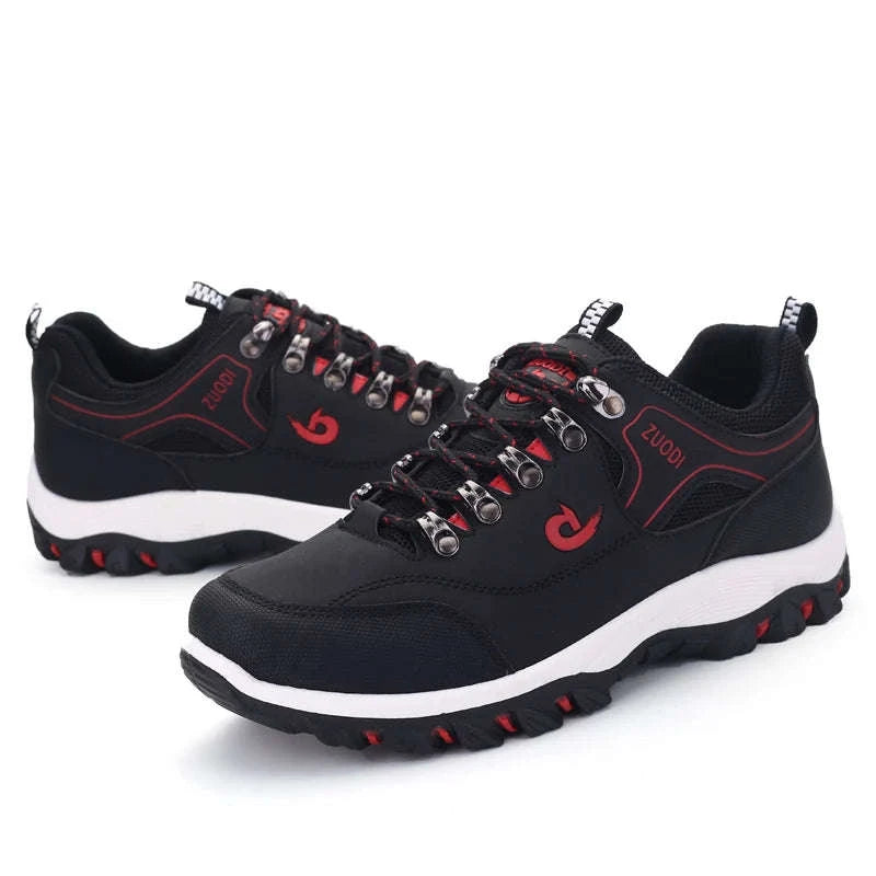 Men's Waterproof Anti-Slip Leather Hiking Shoes-692--Yellow / 46