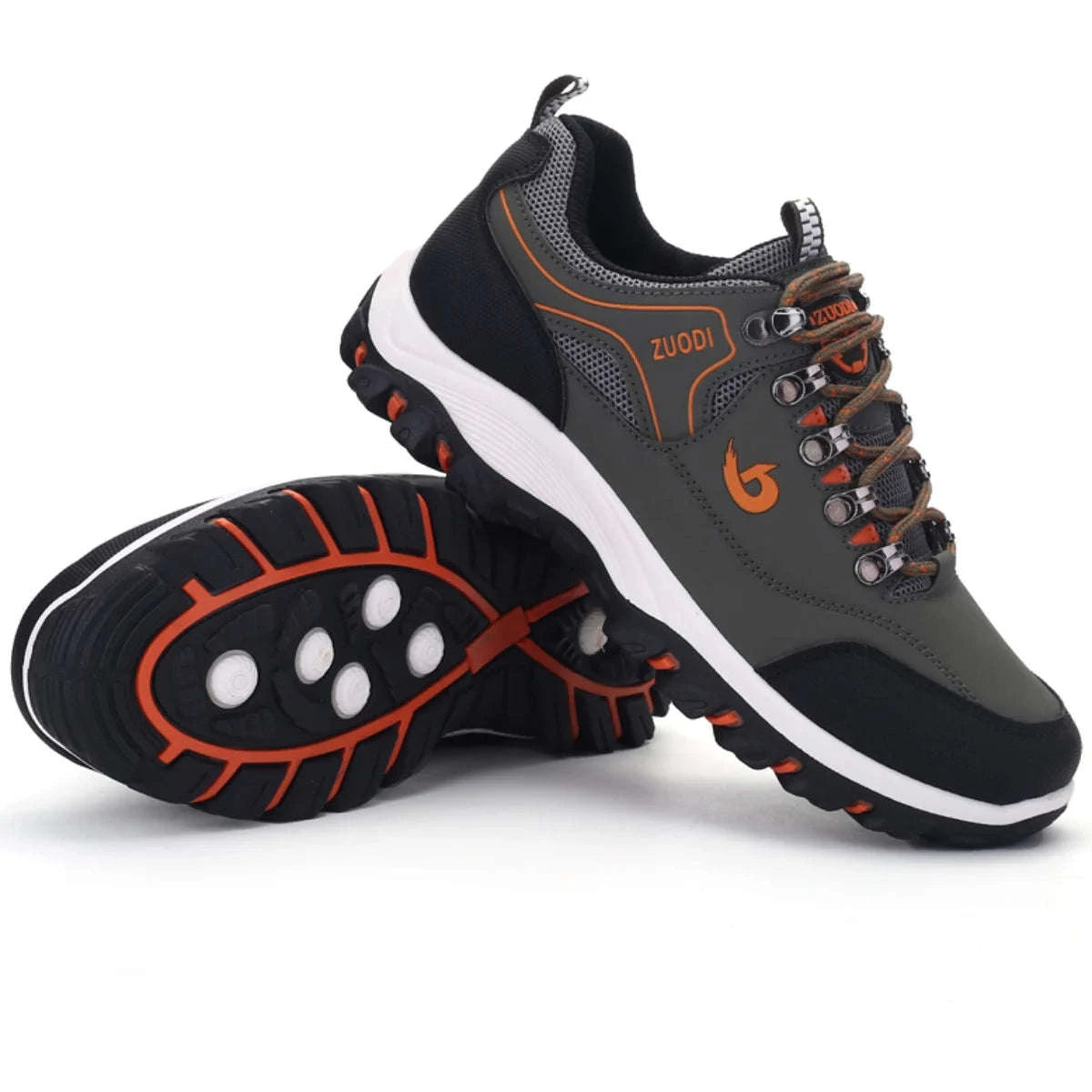 Men’s Waterproof PU Leather Hiking Shoes-Army green / 40