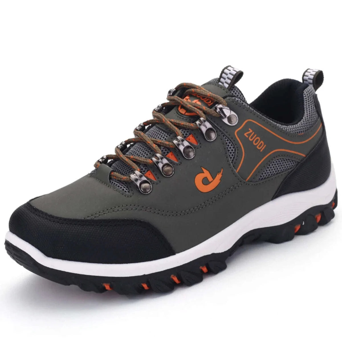 Men’s Waterproof PU Leather Hiking Shoes-Army green / 40