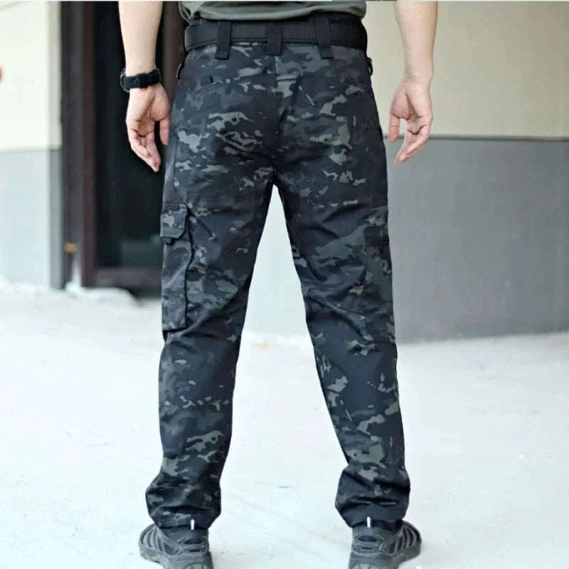 Men’s Waterproof Tactical Pants with Multi-Pocket Cargo Design-khaki / XL