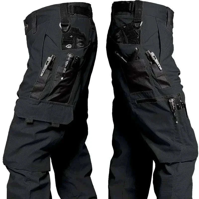Men’s Waterproof Tactical Pants with Multi-Pocket Cargo Design-khaki / XL
