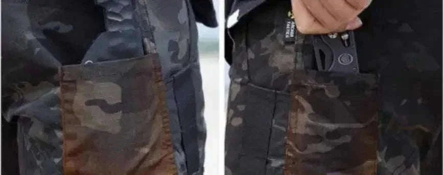Men’s Waterproof Tactical Pants with Multi-Pocket Cargo Design-khaki / XL