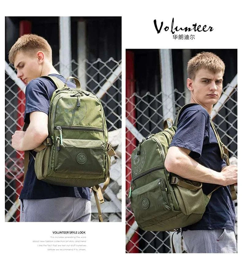Men's Waterproof Travel Backpack with Multi‑Pocket Design-Grey(Large)